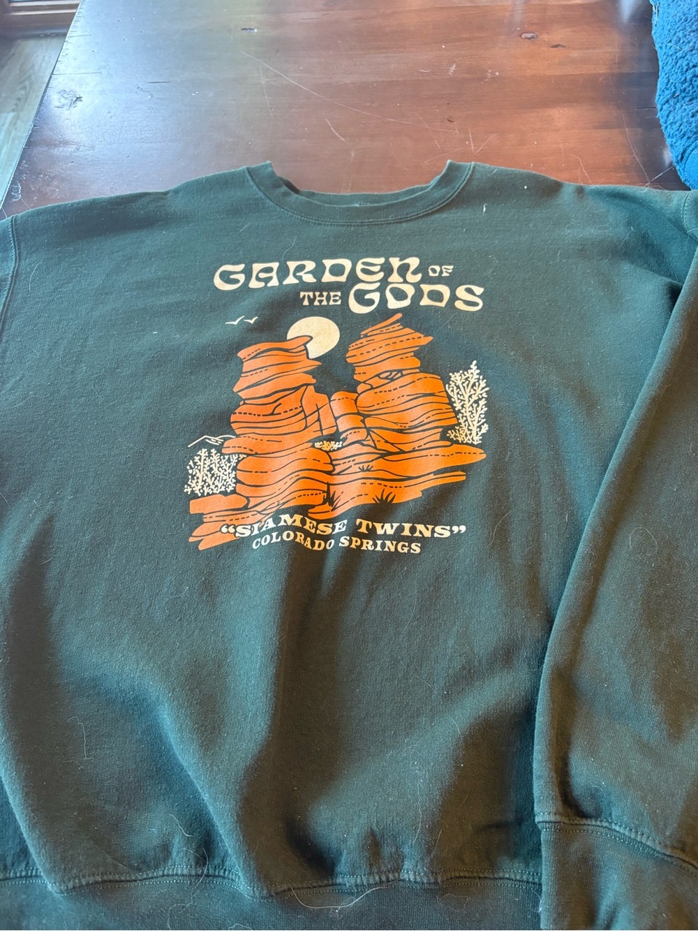 Garden of the Gods Graphic Crewneck Sweatshirt - Black with Orange Print